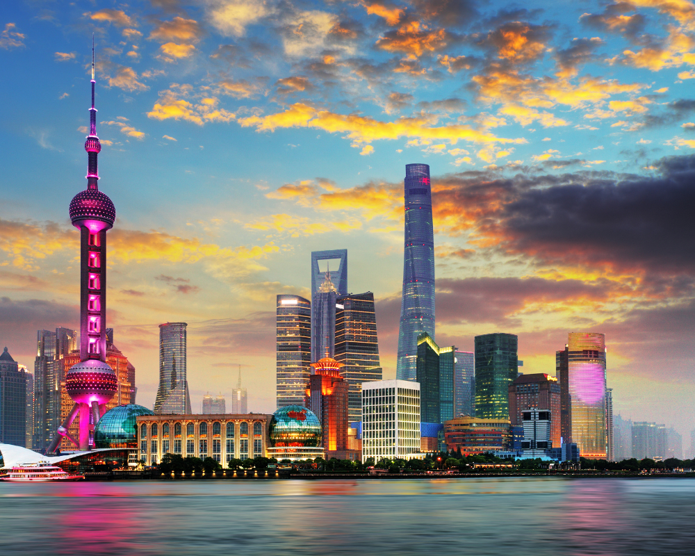 Obzorje mesta Šanghaj na Kitajskem