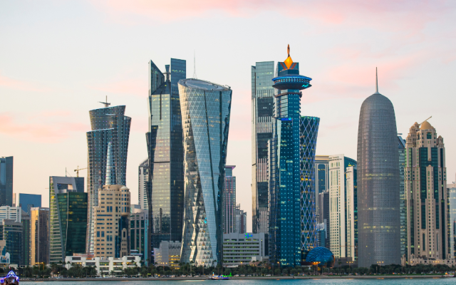 Mestno obzorje in zgradbe v Dohi, Katar