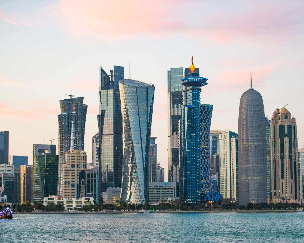 Mestno obzorje in zgradbe v Dohi, Katar